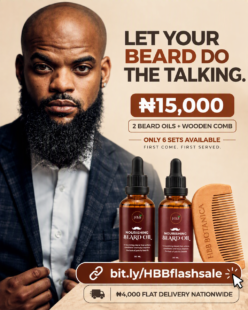 Nourishing Beard Oil and Comb Combo (30ml X 2) and a wooden beard comb